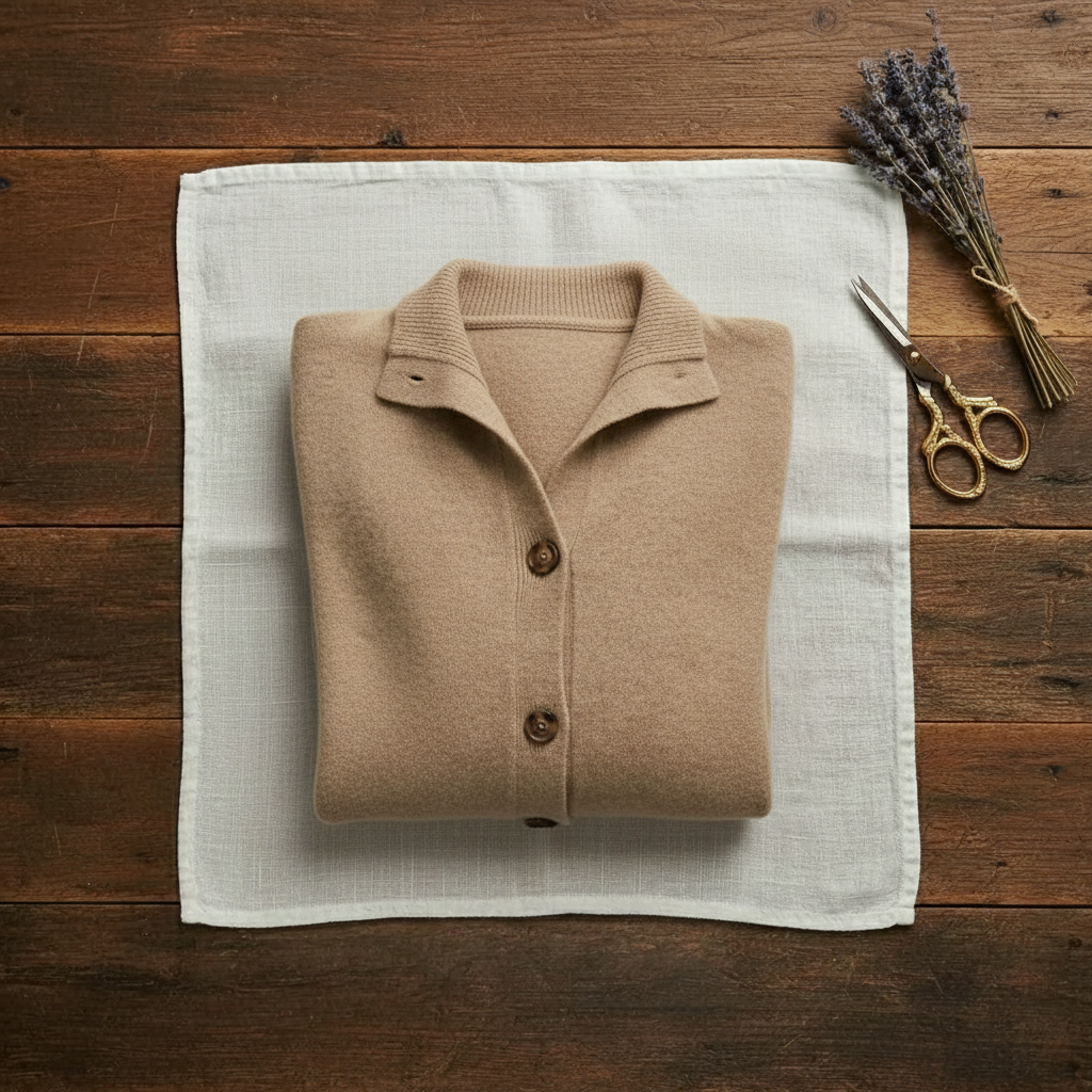 Pull cardigan à col en cachemire