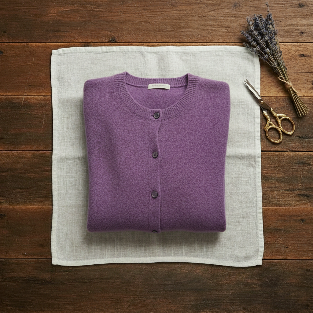 Kaschmir-Cardigan mit Rundhalsausschnitt und Knöpfen