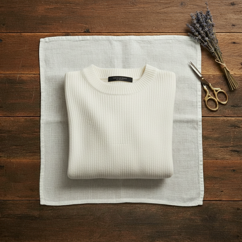 Kaschmirpullover mit Rundhalsausschnitt und gestreiftem Strick