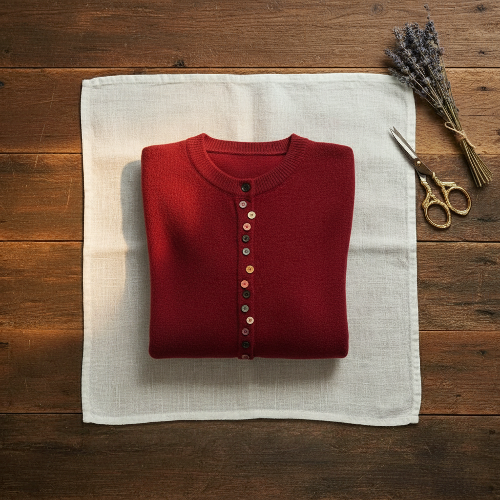 Cardigan col rond en cachemire avec boutons multicolores