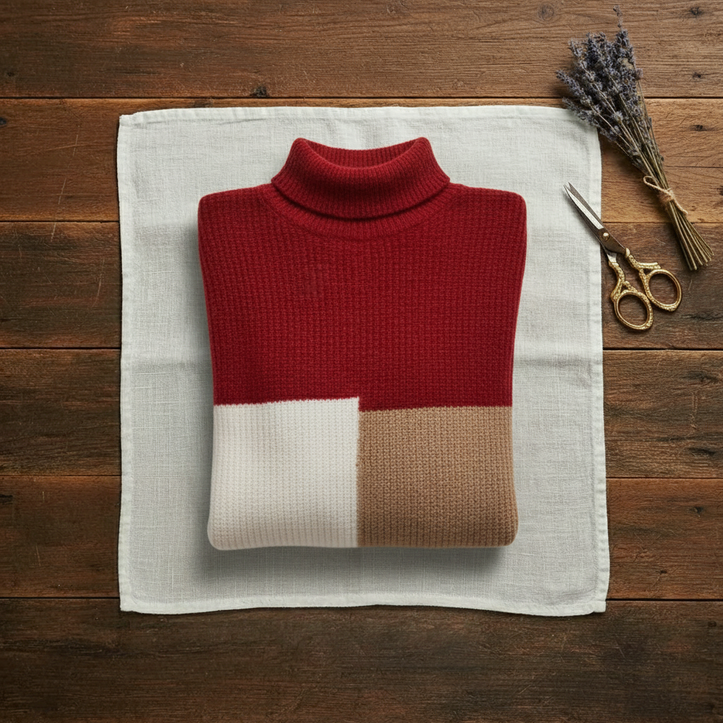 Rollkragenpullover aus Kaschmir mit horizontalen Streifen