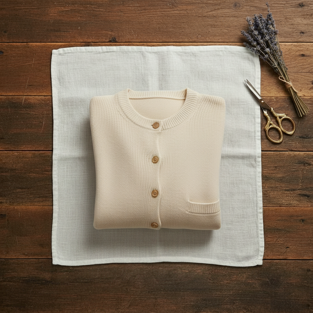 Cardigan ras du cou en cachemire avec tricot côtelé