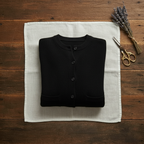 Kaschmir-Cardigan mit Rundhalsausschnitt und Rippstrick