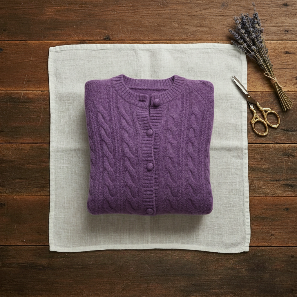 Cardigan en tricot torsadé en cachemire