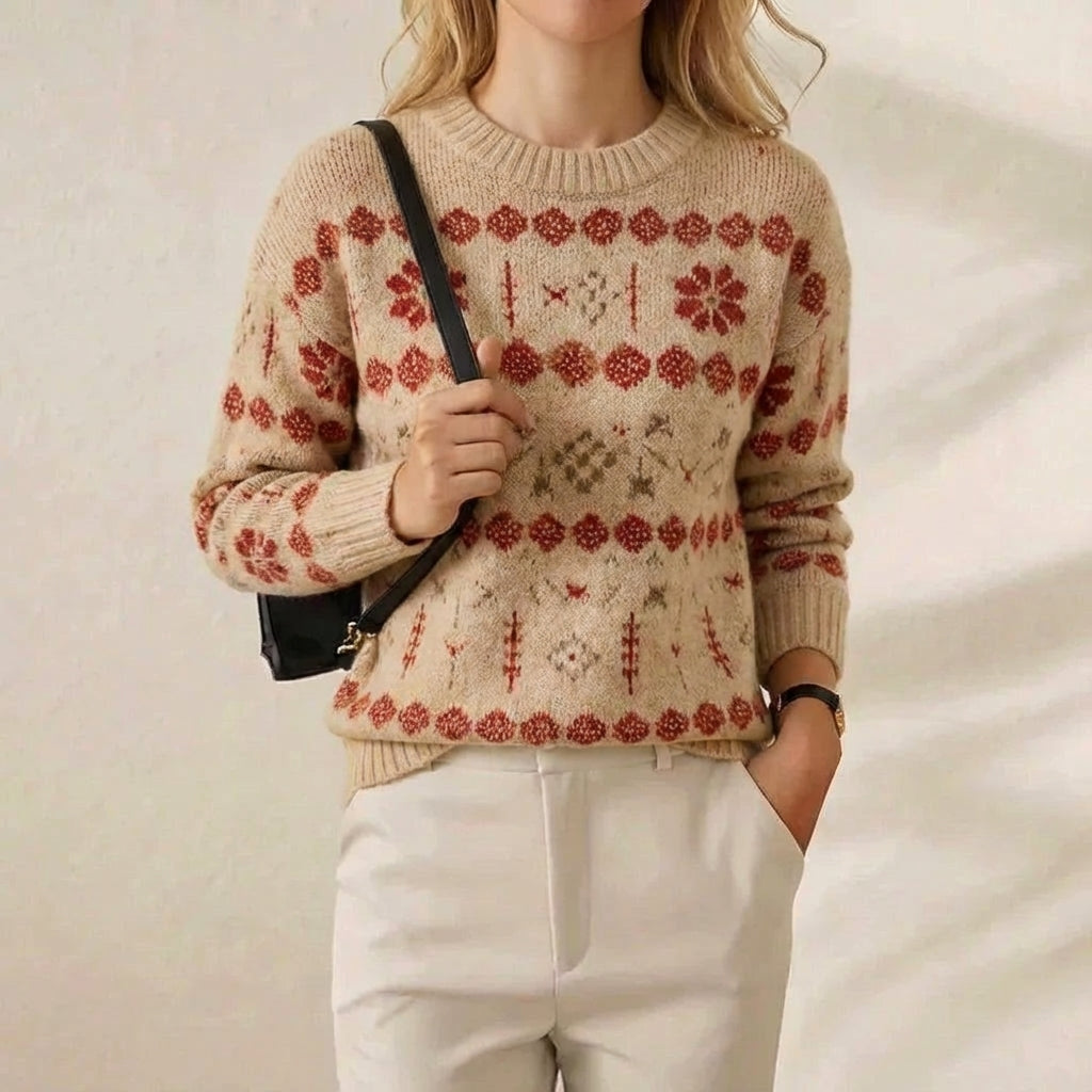 Pull ras du cou en cachemire avec motif Fair Isle