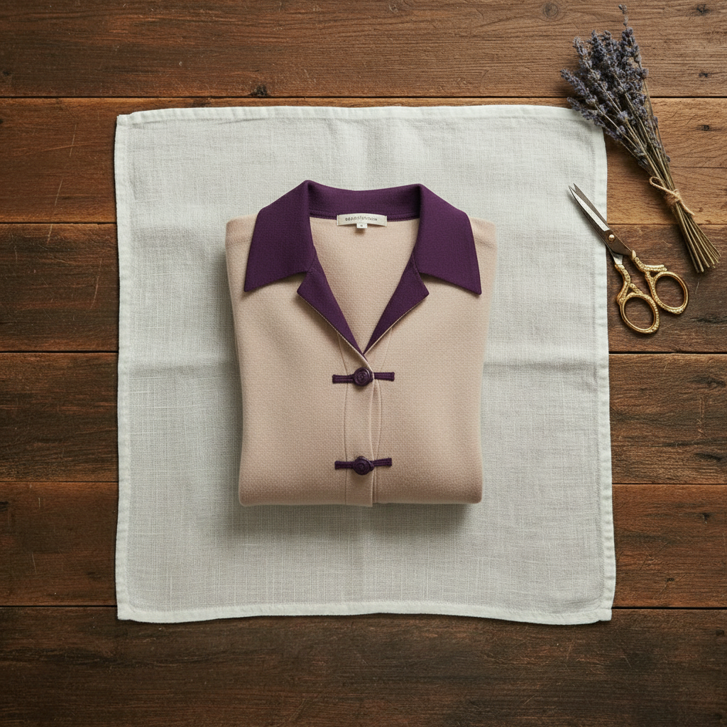 Cárdigan con cuello de cachemira y botones alternantes