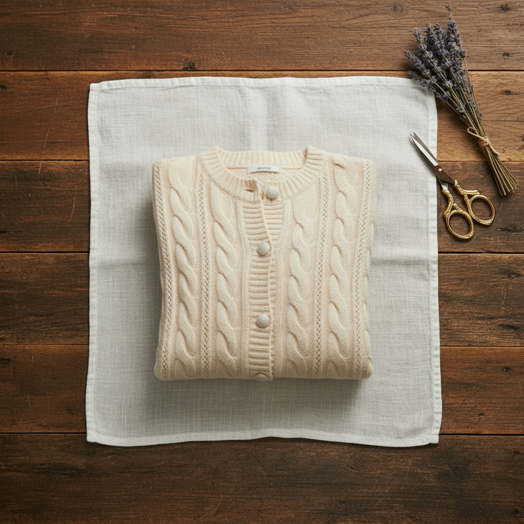 Kasjmier kabelgebreid vest