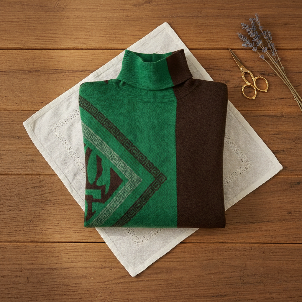 Maglione di Cotone Arancione con Dettagli Grafici