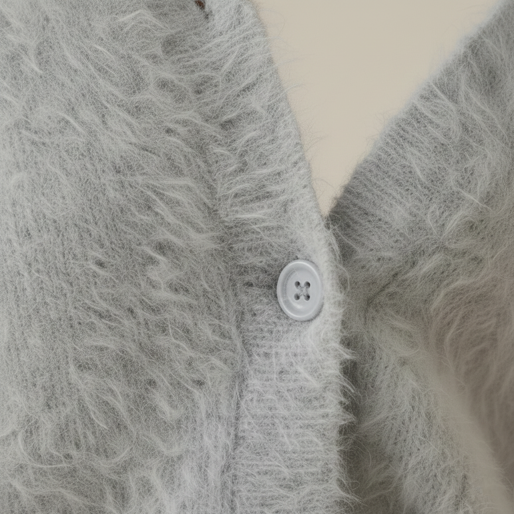 Kaschmir-V-Ausschnitt-Strickjacke