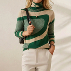 Pull en cachemire avec tourbillon abstrait