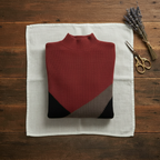 Pull à col roulé en cachemire avec bloc de couleurs en diagonale