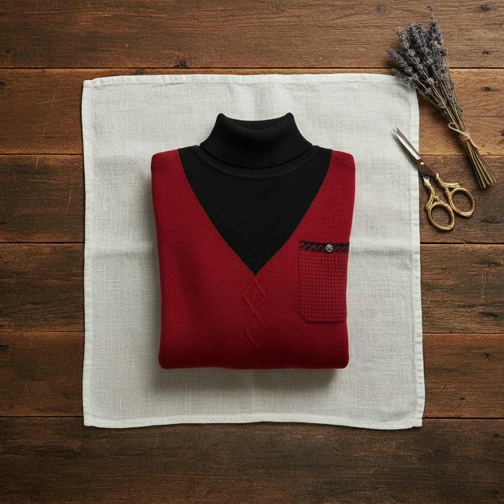 Jersey de cachemir con cuello de pico y logo en el pecho