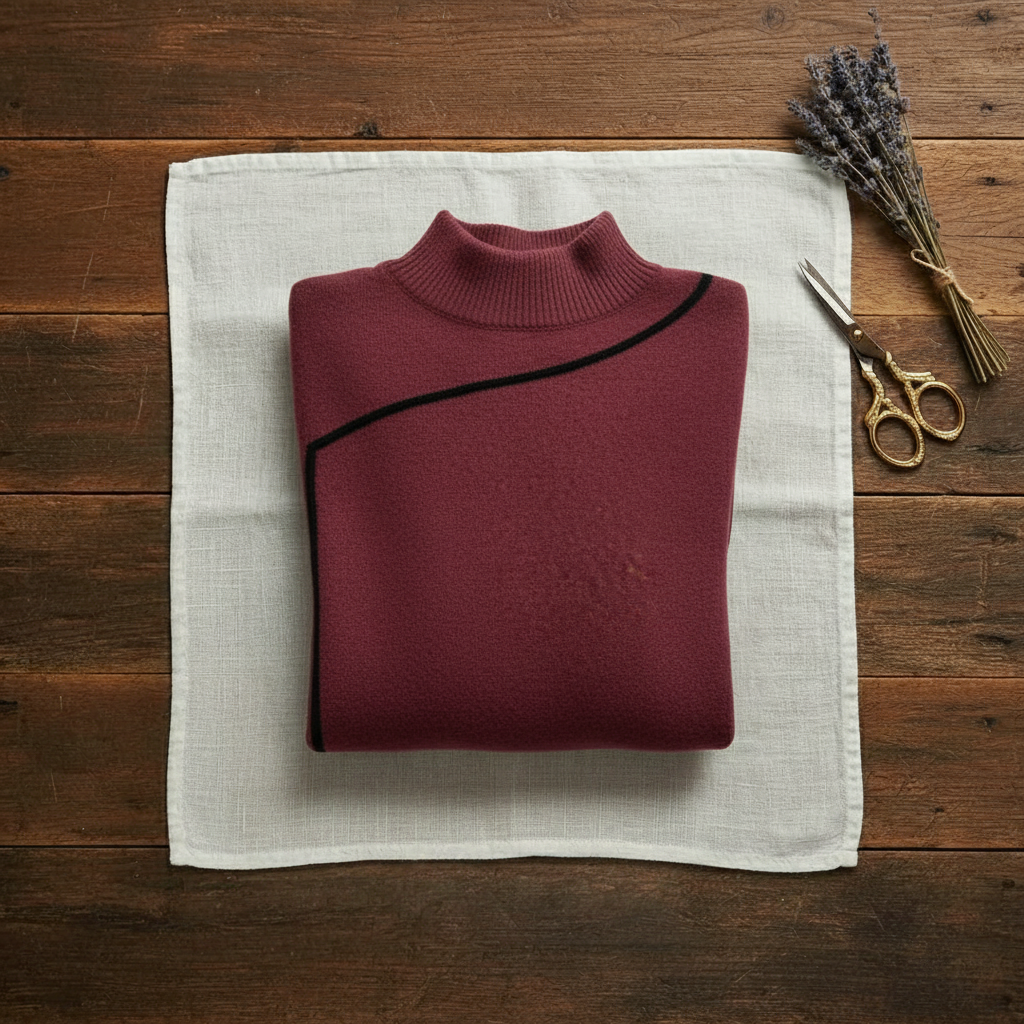 Rollkragenpullover aus Kaschmir mit Kontrastbündchen