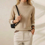 Kasjmier coltrui met gestreepte manchet