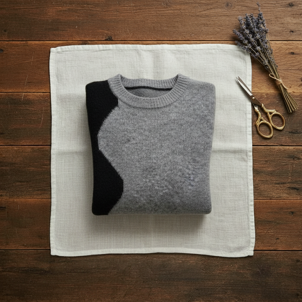 Jersey de cachemira con cuello redondo y mangas color block