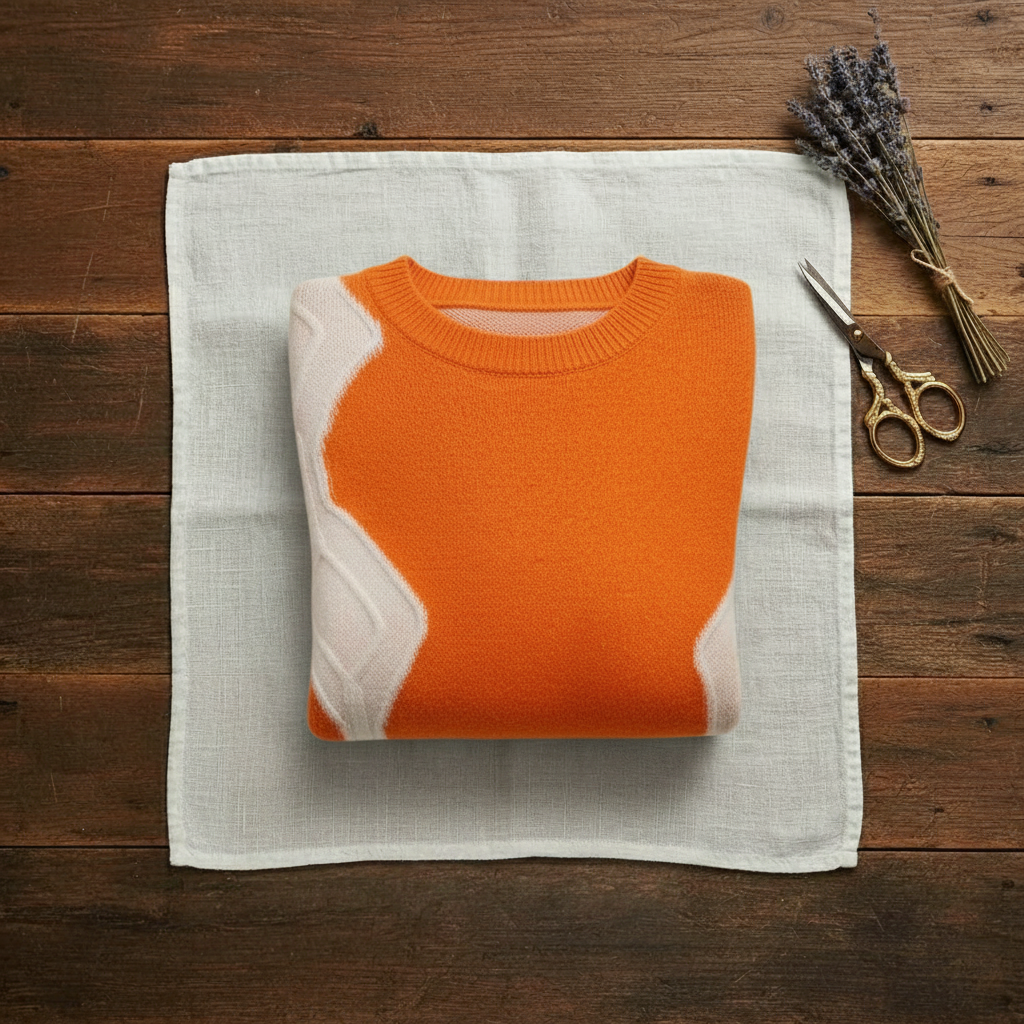 Pull ras du cou en cachemire avec manches color block