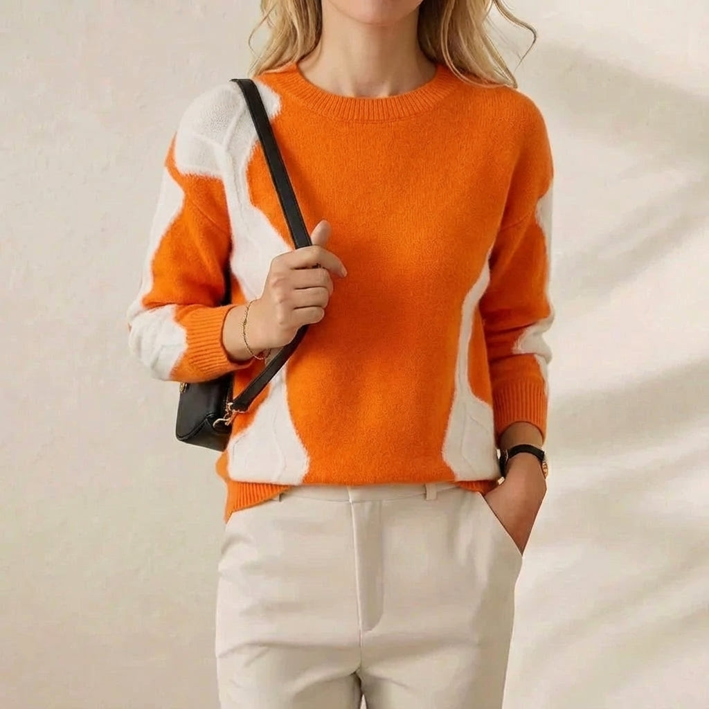 Pullover aus Kaschmir mit Rundhalsausschnitt und Ärmeln in Colour-Block-Optik