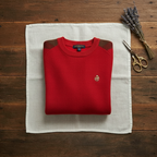 Kaschmirpullover mit Rundhalsausschnitt und Kontrastärmeln