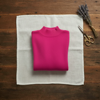 Rollkragenpullover aus Kaschmir mit Streifenbündchen